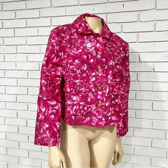 Kika Vargas × Target “Mum Floral” Scallop-Pocket Jacket • Pink Floral • Size 1X - Picture 2 of 9